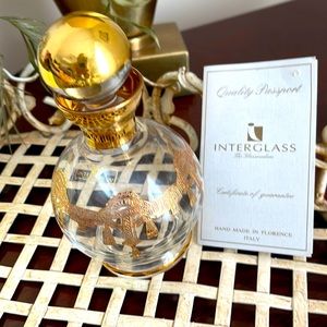 Interglass Hand Made Italian Perfume Bottle 24kt G